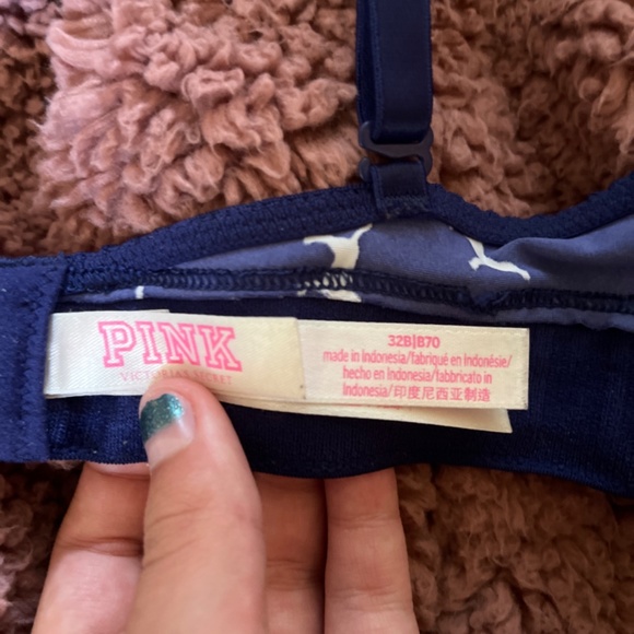 Pink navy blue light underwire bra size 32 B - Picture 4 of 4